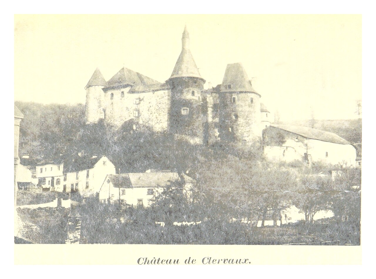 Château de Clervaux, engraving from a British Library book, c. 1885