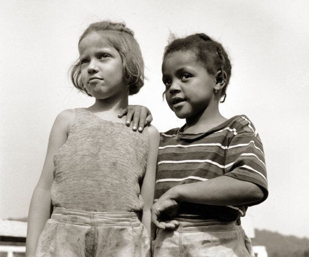Gordon Parks, two young girls at Camp Christmas Seals, August 1943